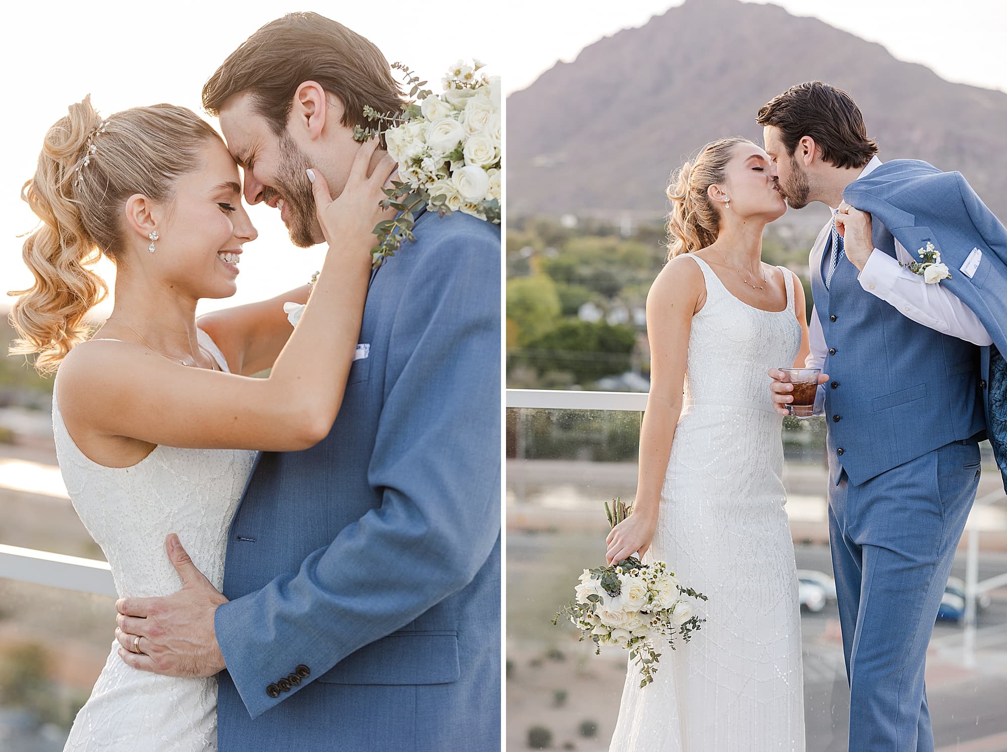Old Town Scottsdale Wedding at Hotel Valley Ho rooftop view with camelback mountain