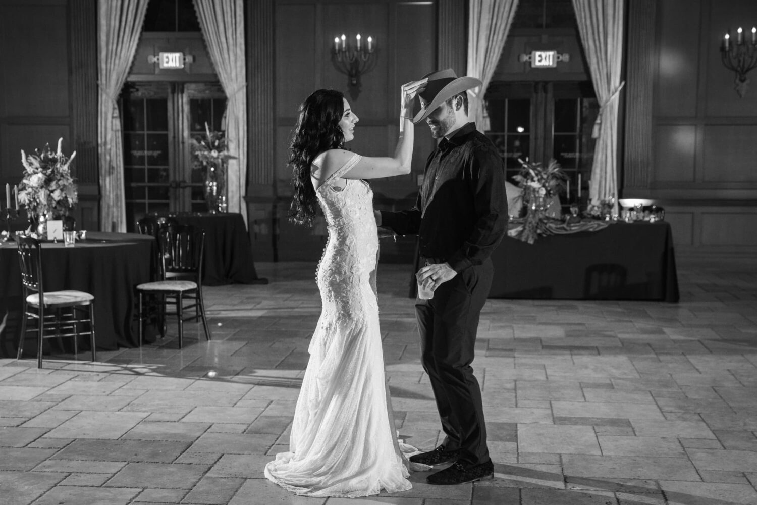 Romantic black and white wedding Villa Siena Arizona Wedding Photographer