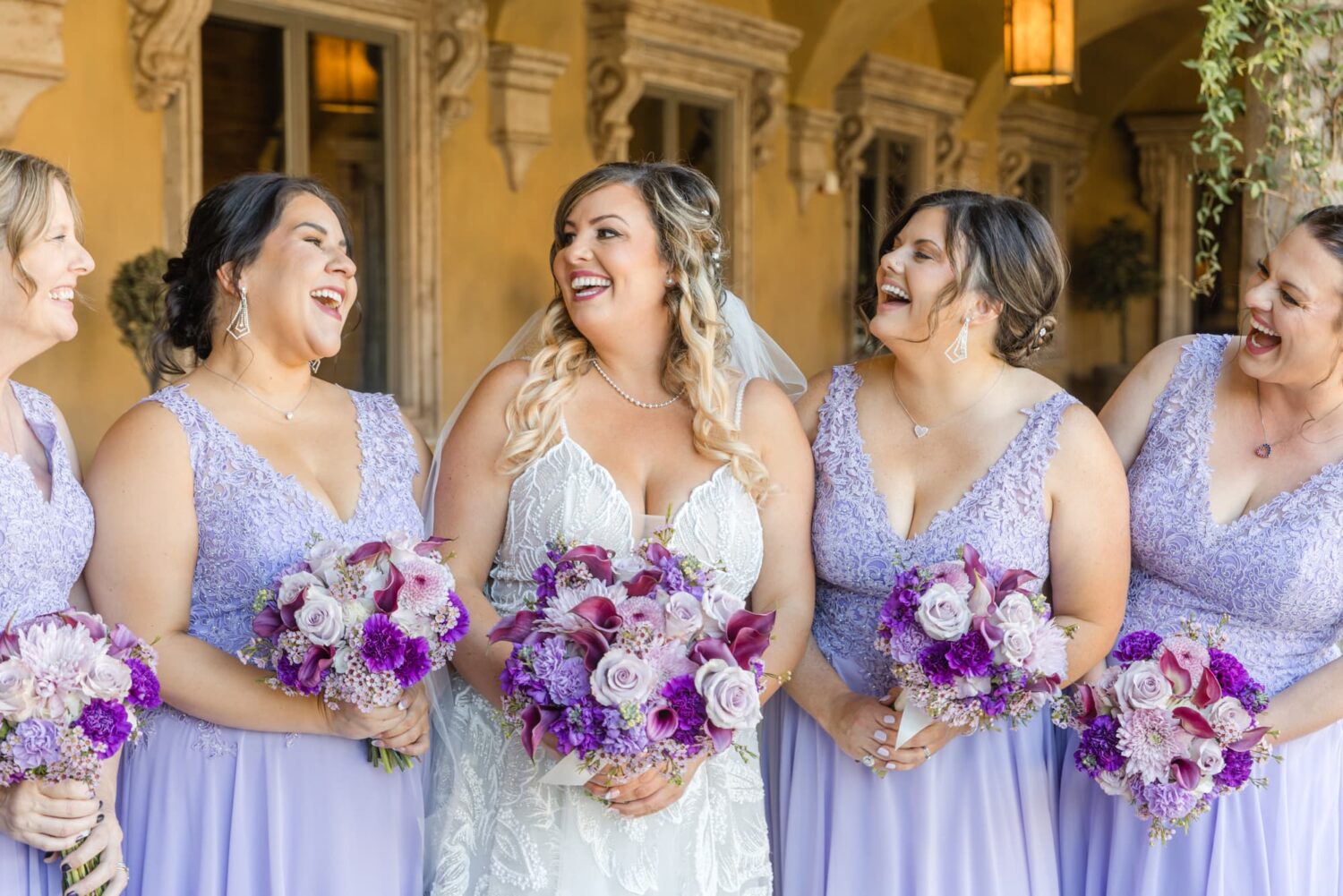 Purple Wedding Villa Siena Phoenix wedding photographer bridesmaids