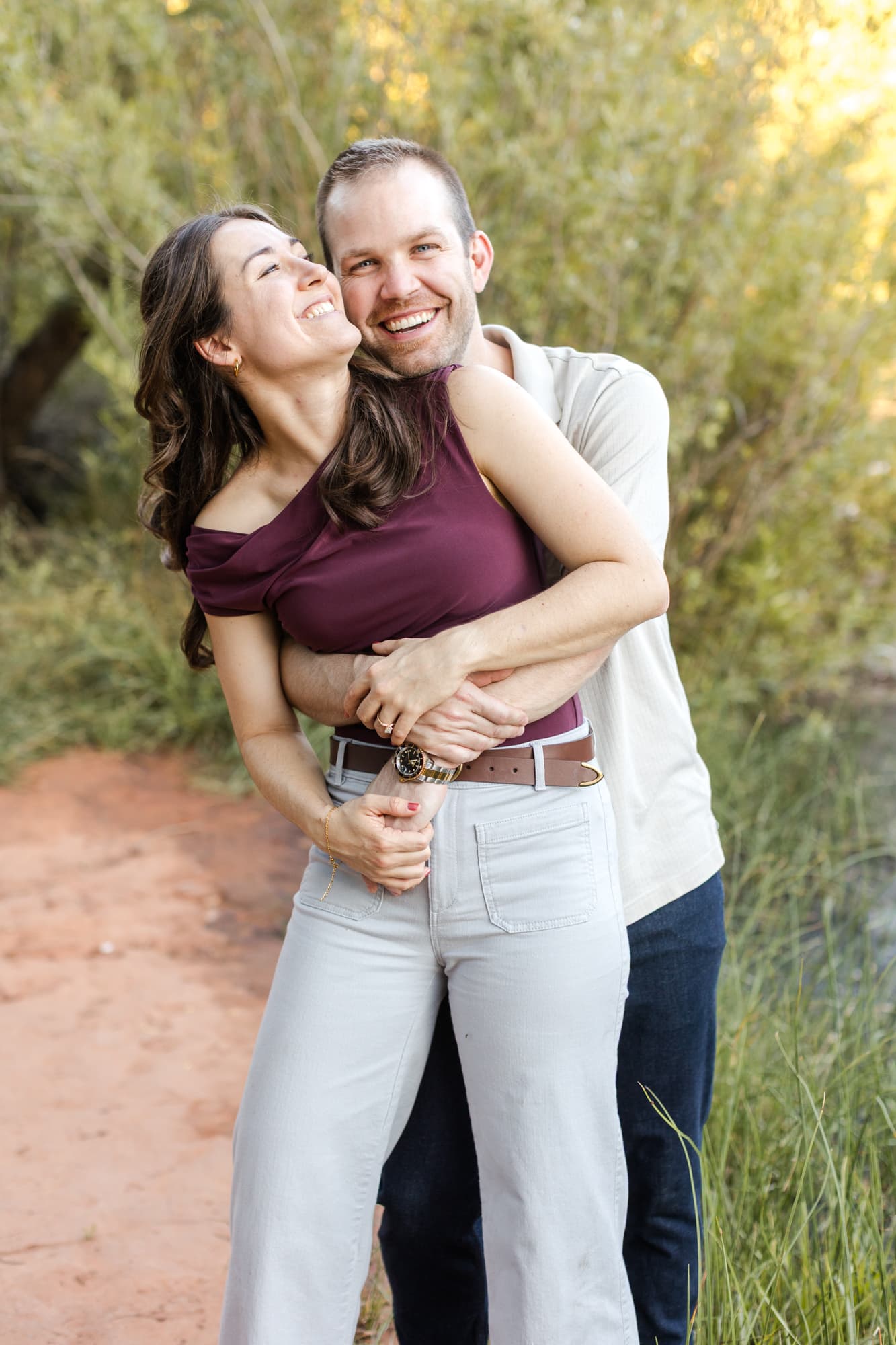 Breathtaking Playful Engagement Crescent Moon Ranch Sedona Wedding Photographer